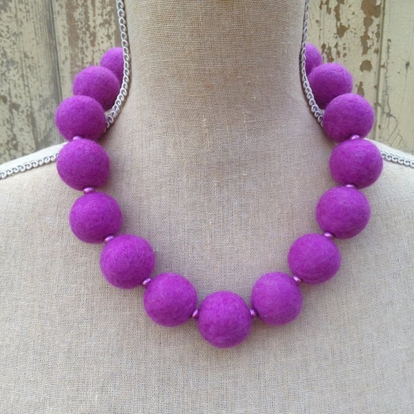 Hand felted statement necklace