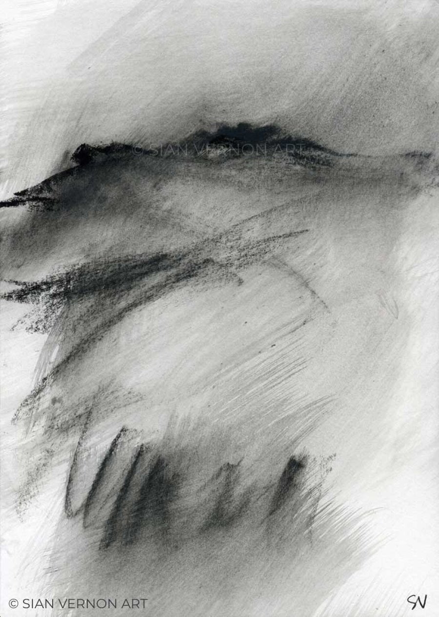 Peak District Art: White Tor, ORIGINAL Landscape painting, gift for walkers