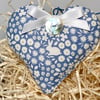 EASTER BUNNY FLORAL HEART DECORATION - misty grey-blue