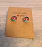Kenya Flag Stud Earrings - Handmade Jewellery - 1cm diameter