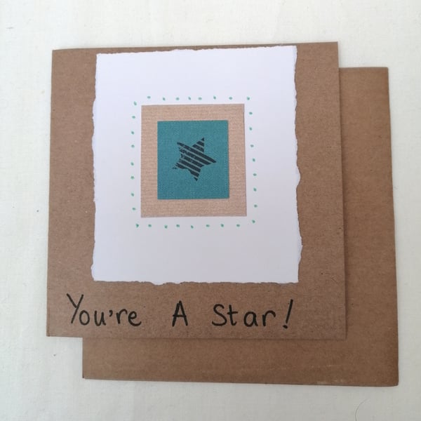 You're a Star Card, Handmade Recycled Card