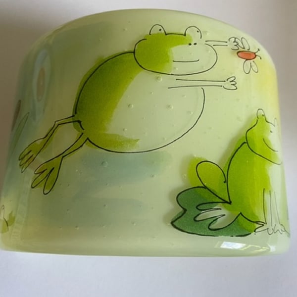Handmade Fused Glass Cute Frog Freestanding Cur... - Folksy