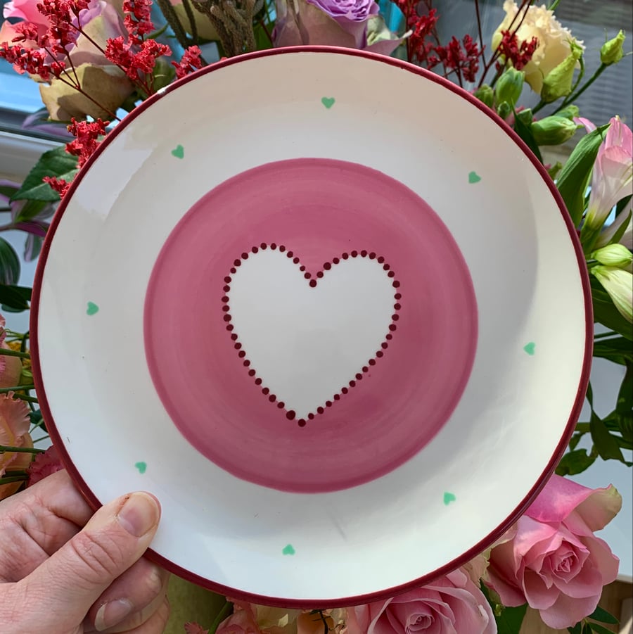 Seconds Sunday Heart Coupe Plate Ceramic Valentines Plate