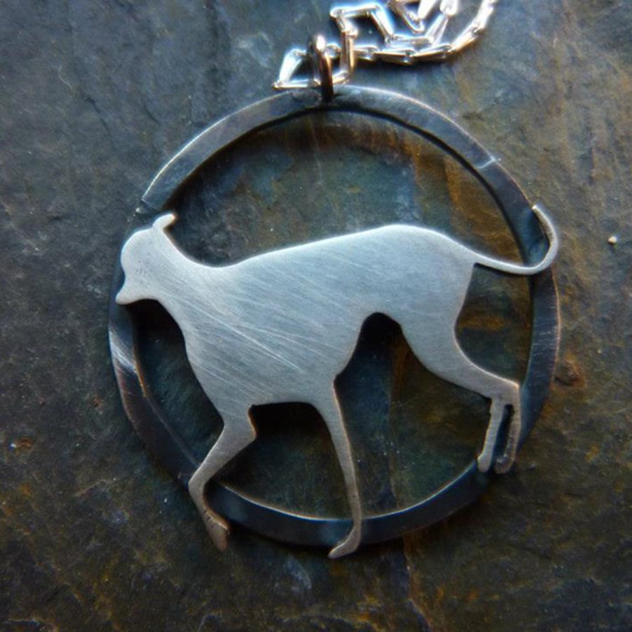 Silver hound pendant