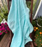 Waffle Linen Towel Aqua Blue 