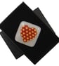 HANDMADE FUSED DICHROIC GLASS 'POLKA-DOT HEART' BROOCH. - Image 1