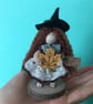Tiny Autumn Witch Doll Decoration, Halloween Witch Core Ornament, Autumn Decor
