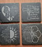 Engraved Slate Coasters Set of 4 - Inspirational Bible Verses 10x10cm Handmade G