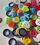 100 x Mixed Size 2 & 4 Hole Mixed Colour Acrylic Buttons