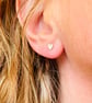 9ct Gold Tiny Heart Stud Earrings  - Image 1