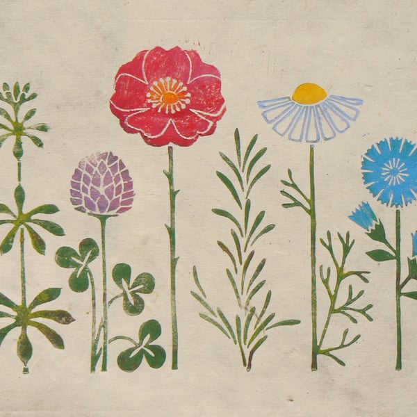 Apothecary's Garden linocut print