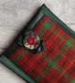 Red, Green & Gold Plaid Glasses Case, Storage Pouch - Image 6
