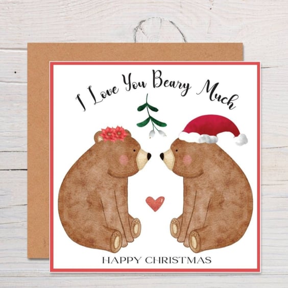 Bear love Christmas card