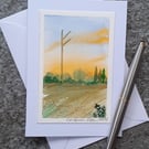 Wealth. Wicca Symbol, Sigil, Rune. Handpainted Card.