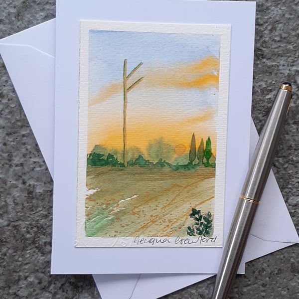 Wealth. Wicca Symbol, Sigil, Rune. Handpainted Card.