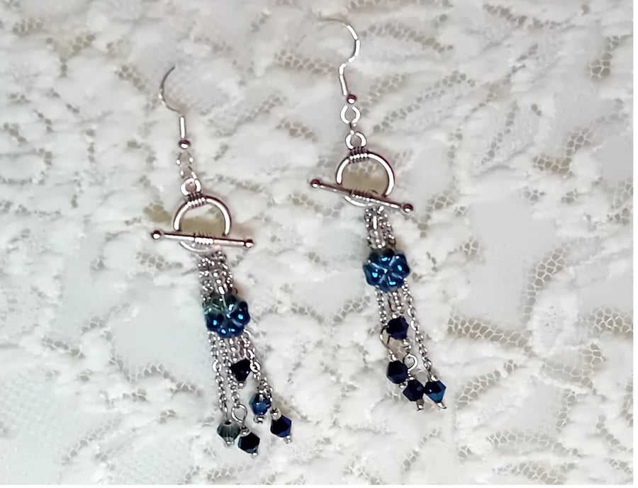 Royal Blue Glass Earrings
