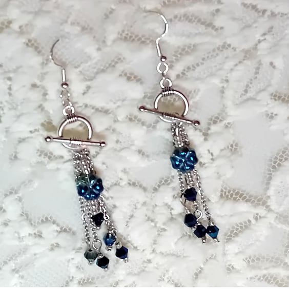 Royal Blue Glass Earrings