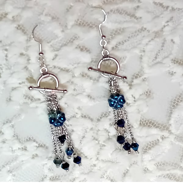 Royal Blue Glass Earrings