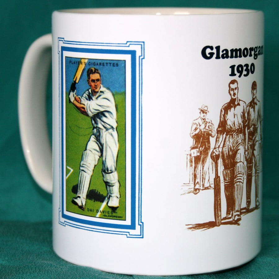 Cricket mug Glamorgan 1930 vintage design mug