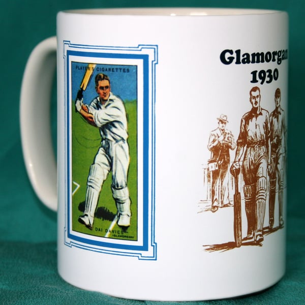 Cricket mug Glamorgan 1930 vintage design mug