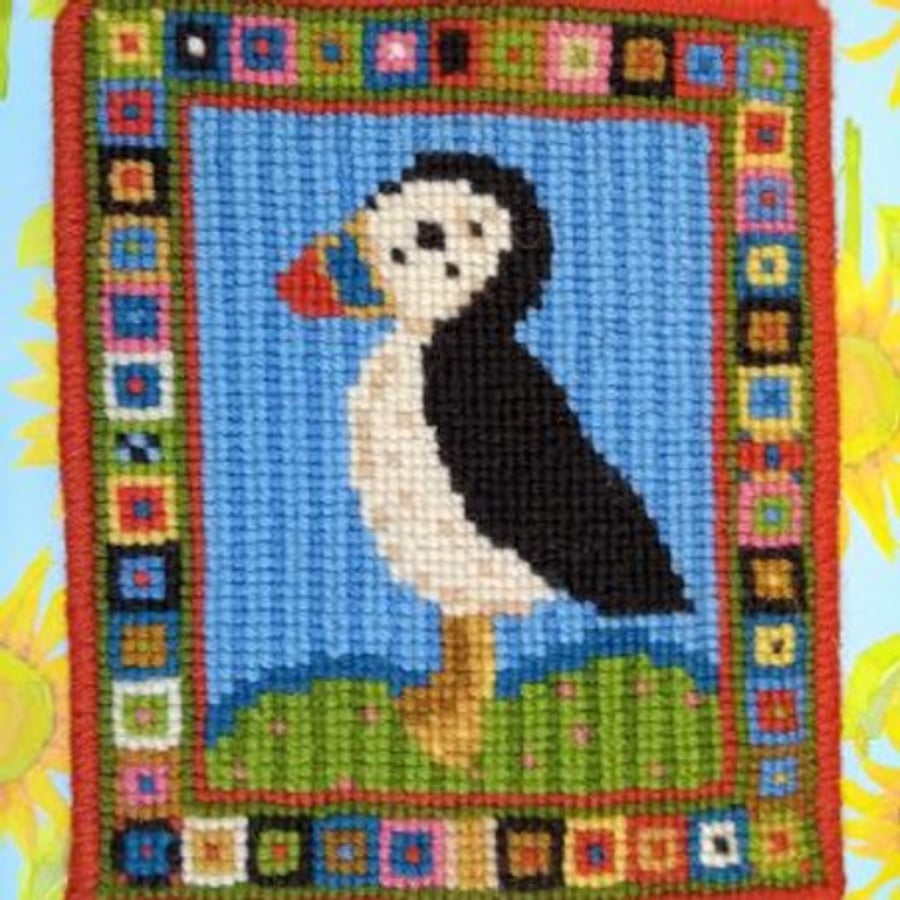 Puffin Tile Tapestry Kit, Counted, 10%discount 
