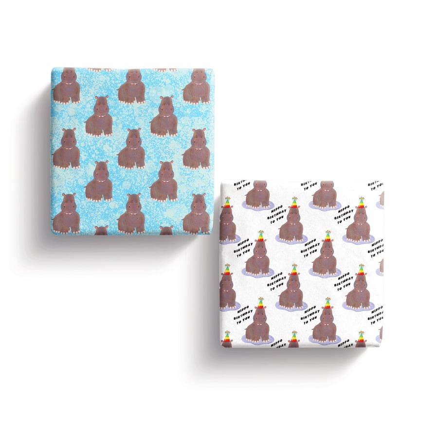Hippopotamus Gift wrap available in 3 sizes