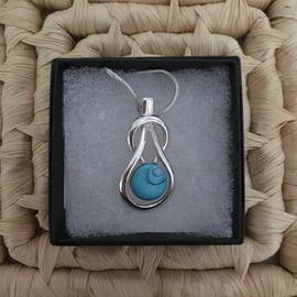 Azure Teardrop Knot Pendant