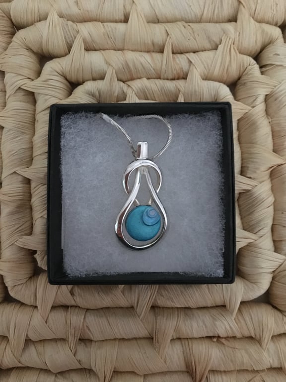 Azure Teardrop Knot Pendant