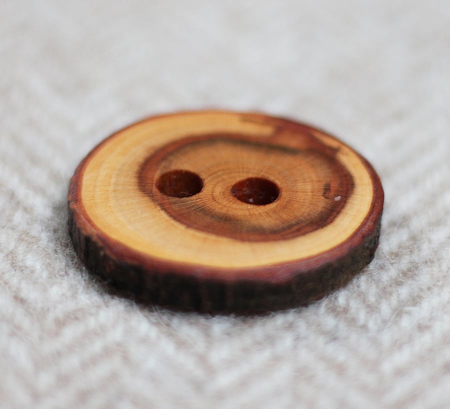 Button wooden large statement, reclaimed natural timber