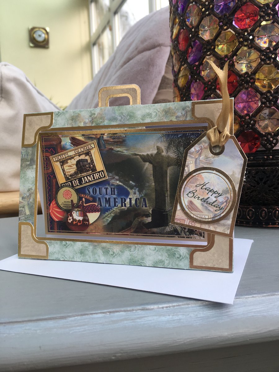 Rio de Janero Suitcase style birthday card.