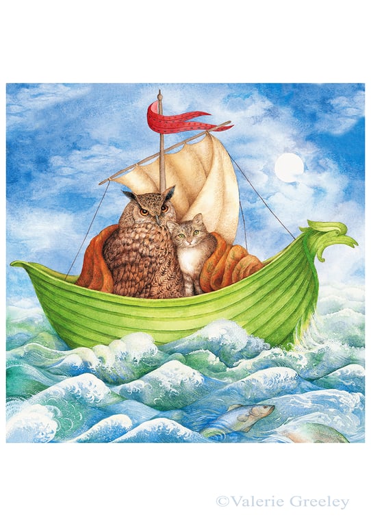 The Owl and the Pussycat print by Valerie Greeley