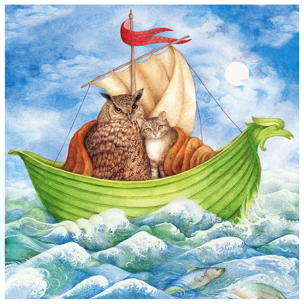 The Owl and the Pussycat print by Valerie Greeley