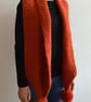 The Pom. Large Oversized Super Chunky Alpaca Wool Scarf with Pompoms. Orange - Image 4