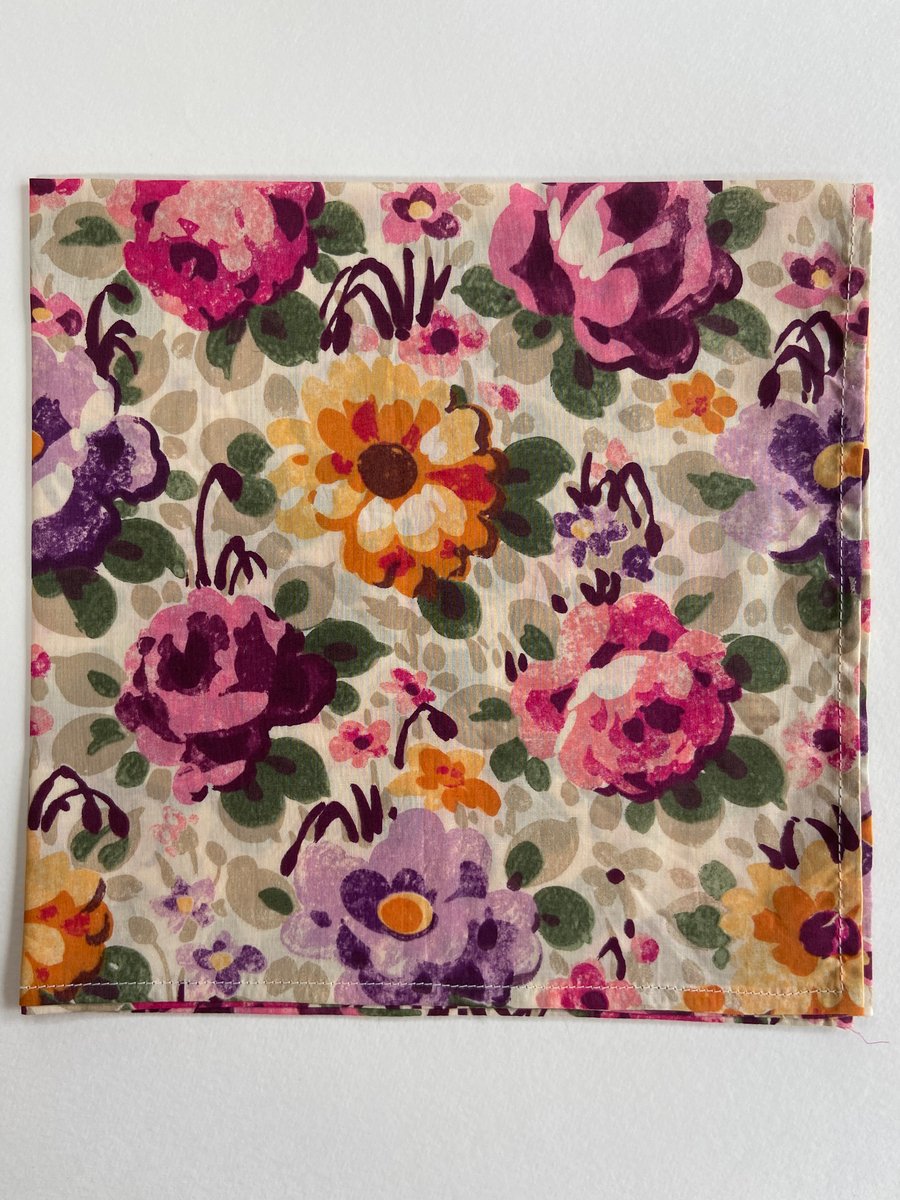 Mens Liberty Fabric Handkerchief in Florence Pattern Beautiful Gift