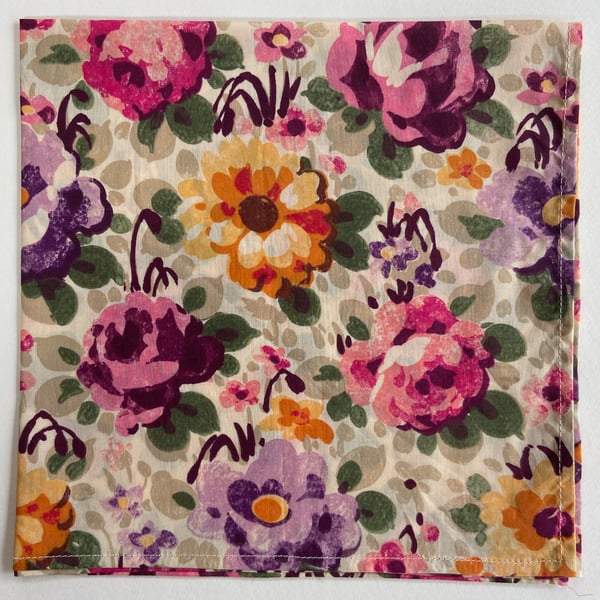 Mens Liberty Fabric Handkerchief in Florence Pattern Beautiful Gift