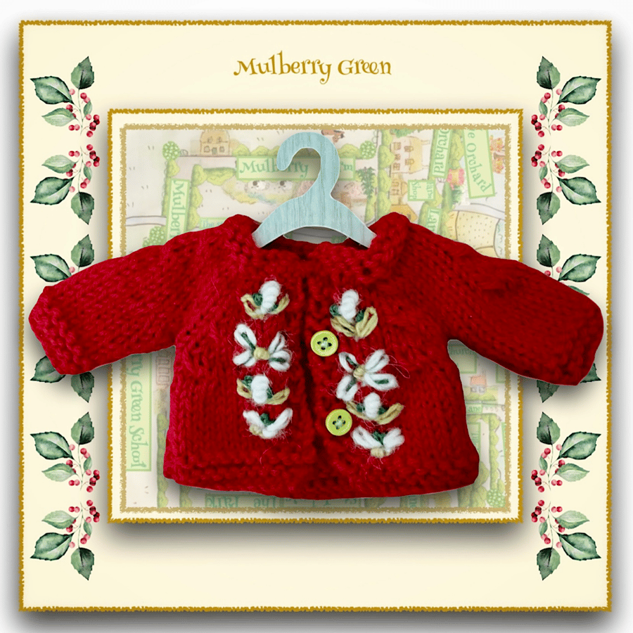 Embroidered Red Cardigan