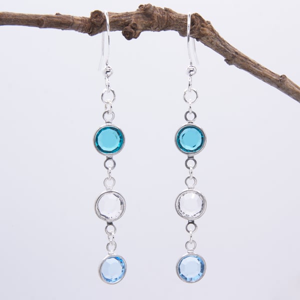 Glacier Sparkly Crystal Dangle Earrings