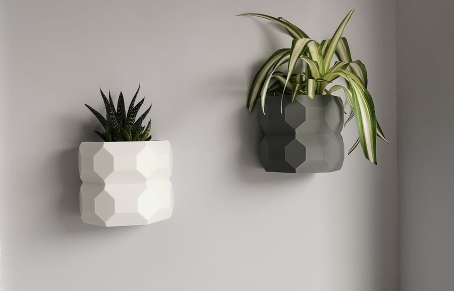 Wall Planter Geometric Design, Wall Hanging, Indoor Vase, Vertical Garden