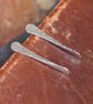 Forged Rod Studs, Sterling silver Forged and Hammered stud earrings,