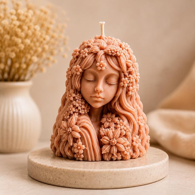 Luxoria Floral Goddess Candle Handmade Soy Wax Decorative Candle Aesthetic Gift 