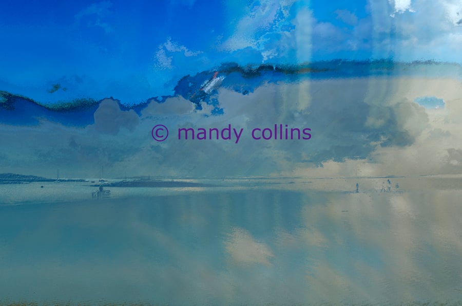 'Figures On The Beach' Giclee print Anglesey Seascape