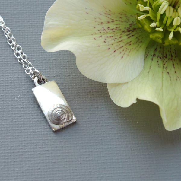 Chunky Hallmarked Solid Sterling Silver Tag Pendant With One Silver 