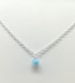 Handcrafted Wire Wrapped Larimar Minimalist,Single Bead pendant,Classic, Blue  - Image 1