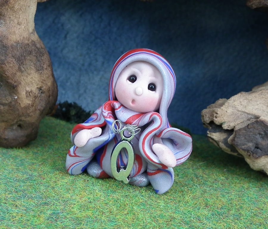 Alphabet Initial Gnome choice of letter OOAK Sculpt by Ann Galvin