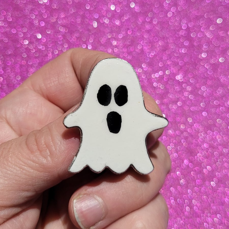 Halloween 'Sp-boo-ky' Ghost Pin Badge 