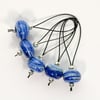 Lampwork Stitch Markers - Blue Strata
