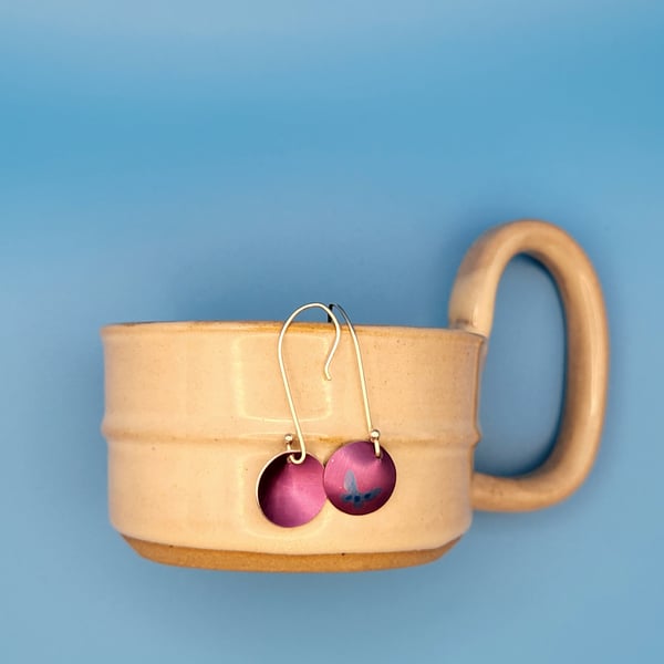 Handmade Aluminium and Silver Reversible Earrings - 021