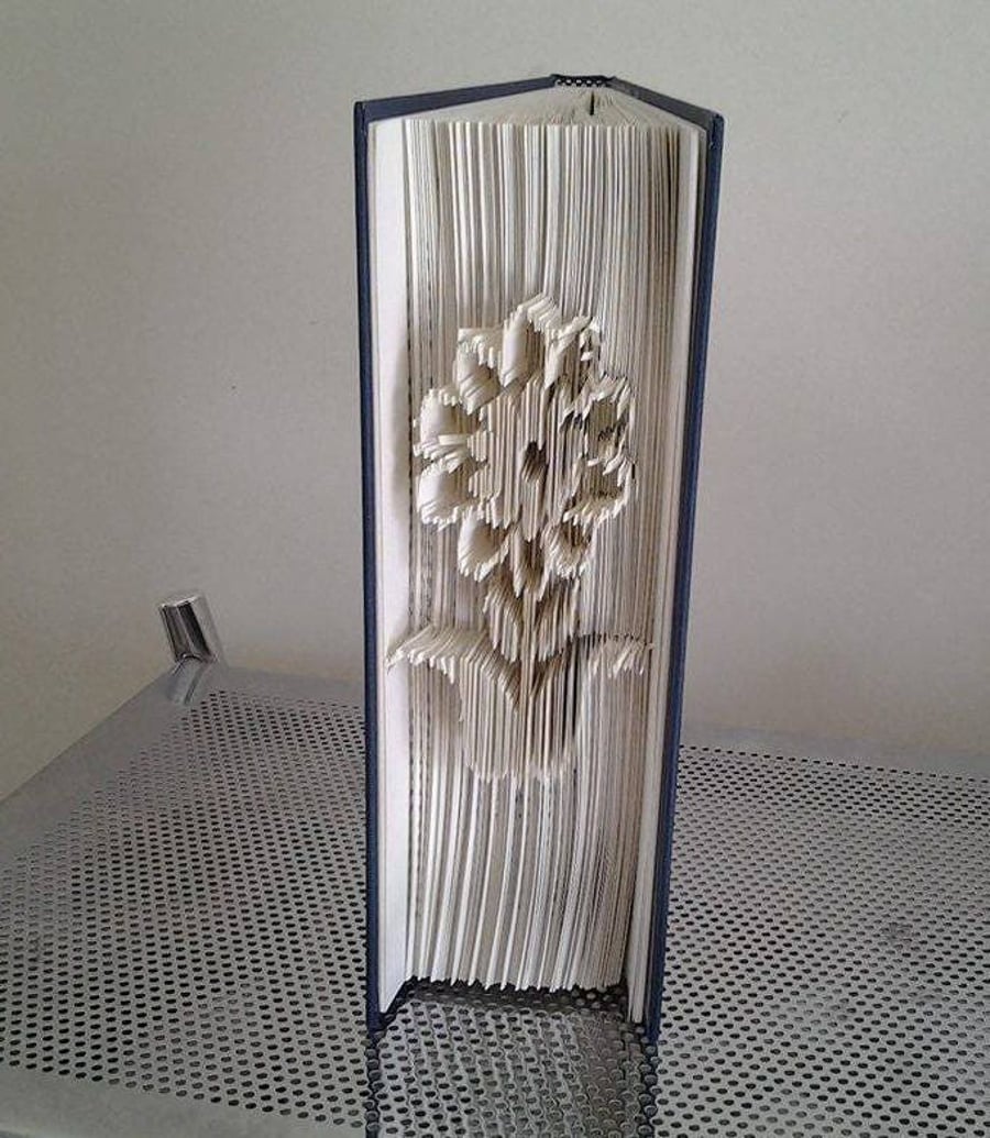 Flower CUT & FOLD Book Folding Pattern - EMAILED PDF PATTERN