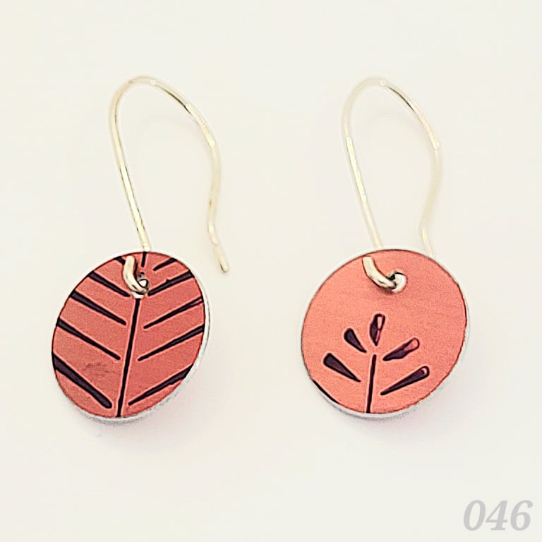046 - Handmade Aluminium and Silver Reversible Earrings