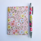 Pretty pink floral A7 mini pocket notebook